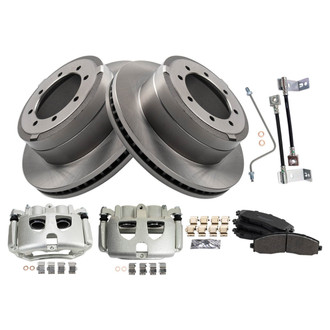 TRQ® - Rear Disc Brake Kit with Semi-Metallic Pads, Calipers and Hoses