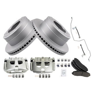 TRQ® - Rear Disc Brake Kit with Ceramic Pads, Calipers and Hoses