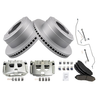 TRQ® - Rear Disc Brake Kit with Ceramic Pads, Calipers and Hoses