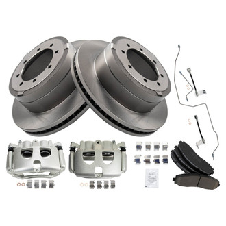 TRQ® - Rear Disc Brake Kit with Ceramic Pads, Calipers and Hoses