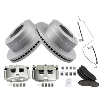 TRQ® - Rear Disc Brake Kit with Ceramic Pads, Calipers and Hoses