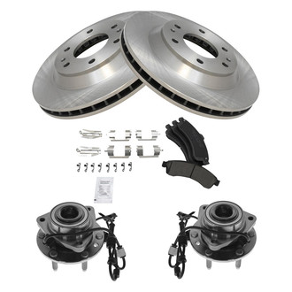 TRQ® - Front Disc Brake Kit with Ceramic Pads and Hub Assemblies