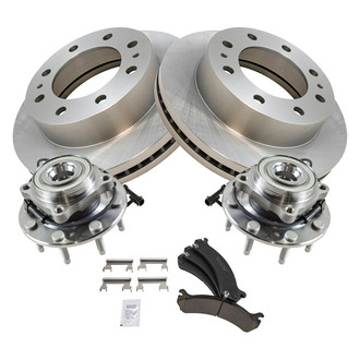 TRQ® - Front Disc Brake Kit with Ceramic Pads and Hub Assemblies