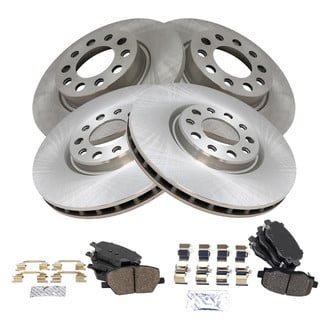 TRQ® - Front and Rear Disc Brake Kit with Ceramic Pads