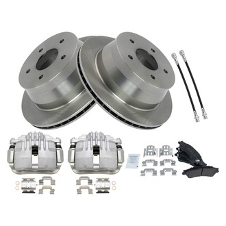TRQ® - Rear Disc Brake Kit with Semi-Metallic Pads, Calipers and Hoses