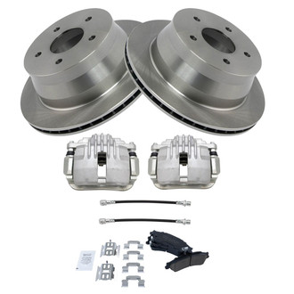TRQ® - Rear Disc Brake Kit with Ceramic Pads, Calipers and Hoses