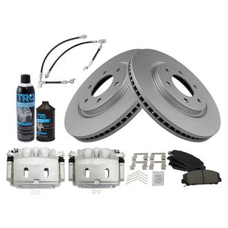 TRQ® - Performance Ceramic Front Brake Kit with Calipers and Hoses