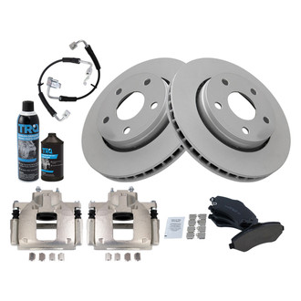 TRQ® - Performance Ceramic Front Brake Kit with Calipers and Hoses