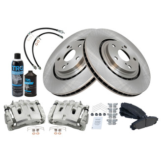 TRQ® - Performance Ceramic Front Brake Kit with Calipers and Hoses