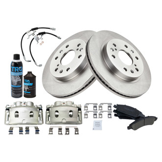 TRQ® - Performance Ceramic Front Brake Kit with Calipers and Hoses