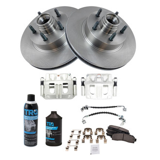 TRQ® - Performance Ceramic Front Brake Kit with Calipers and Hoses