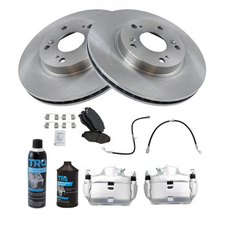 TRQ® - Performance Ceramic Front Brake Kit with Calipers and Hoses