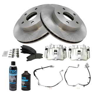 TRQ® - Performance Ceramic Front Brake Kit with Calipers and Hoses