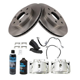 TRQ® - Performance Ceramic Front Brake Kit with Calipers and Hoses