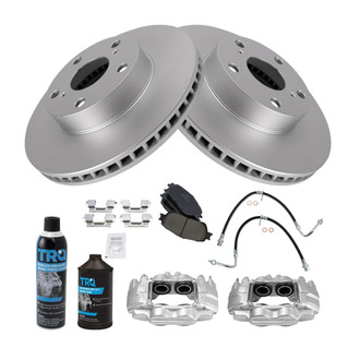 TRQ® - Performance Ceramic Front Brake Kit with Calipers and Hoses