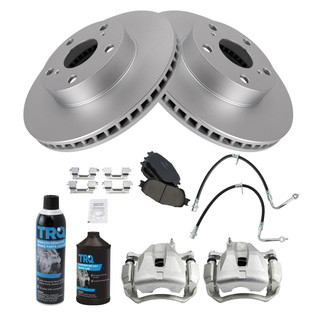 TRQ® - Performance Ceramic Front Brake Kit with Calipers and Hoses