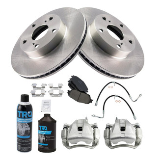 TRQ® - Performance Ceramic Front Brake Kit with Calipers and Hoses