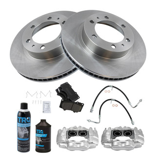 TRQ® - Performance Ceramic Front Brake Kit with Calipers and Hoses
