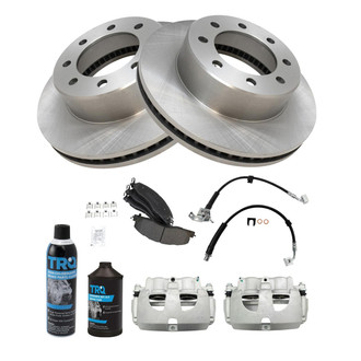 TRQ® - Performance Semi-Metallic Brake Kit with Calipers and Hoses
