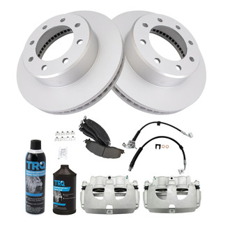 TRQ® - Front Disc Brake Kit with Semi-Metallic Pads, Calipers and Hoses