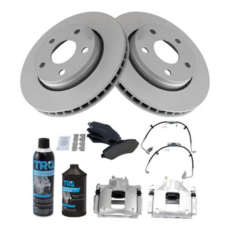 TRQ® - Performance Ceramic Front Brake Kit with Calipers and Hoses