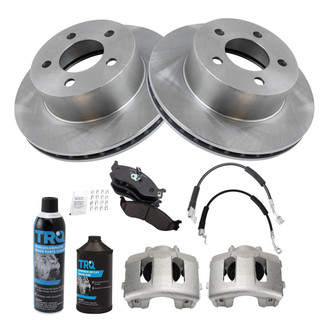 TRQ® - Performance Ceramic Front Brake Kit with Calipers and Hoses