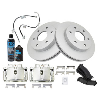 TRQ® - Performance Ceramic Front Brake Kit with Calipers and Hoses