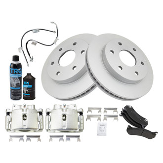 TRQ® - Front Disc Brake Kit with Semi-Metallic Pads, Calipers and Hoses