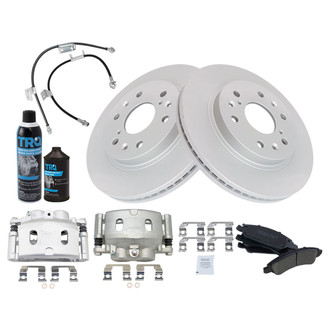 TRQ® - Front Disc Brake Kit with Ceramic Pads, Calipers and Hoses