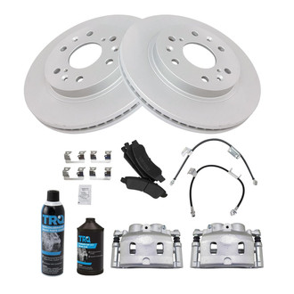 TRQ® - Front Disc Brake Kit with Semi-Metallic Pads, Calipers and Hoses