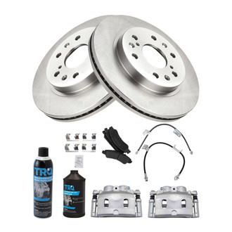 TRQ® - Front Disc Brake Kit with Semi-Metallic Pads, Calipers and Hoses