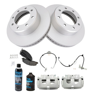 TRQ® - Front Disc Brake Kit with Semi-Metallic Pads, Calipers and Hoses