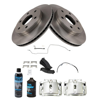 TRQ® - Front Disc Brake Kit with Ceramic Pads, Calipers and Hoses