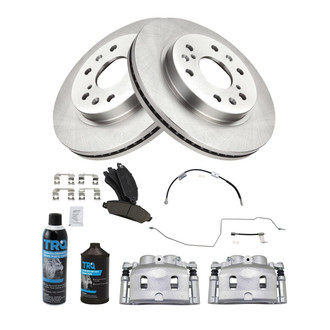 TRQ® - Front Disc Brake Kit with Ceramic Pads, Calipers and Hoses