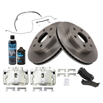 TRQ® - Front Disc Brake Kit with Semi-Metallic Pads