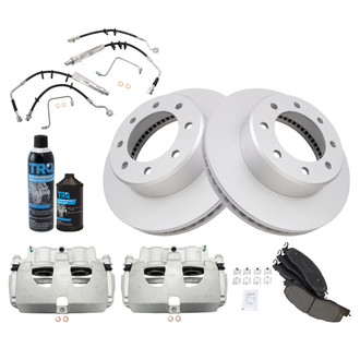 TRQ® - Front Disc Brake Kit with Ceramic Pads, Calipers and Hoses