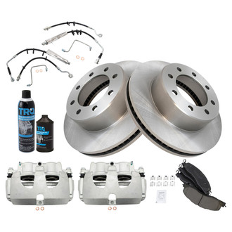 TRQ® - Performance Ceramic Front Brake Kit with Calipers and Hoses