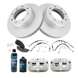 TRQ® - Disc Brake Kit with Semi-Metallic Pads, Calipers and Hoses