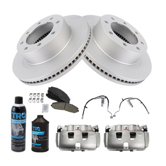 TRQ® - Performance Ceramic Front Brake Kit with Calipers and Hoses