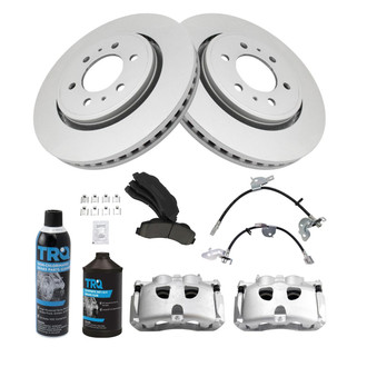 TRQ® - Performance Ceramic Front Brake Kit with Calipers and Hoses