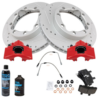 TRQ® - Performance Ceramic Front Brake Kit with Calipers and Hoses