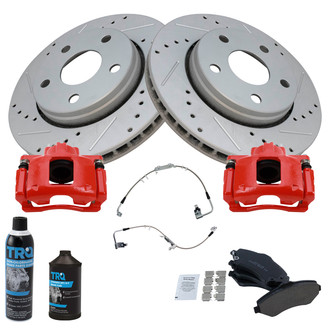 TRQ® - Performance Ceramic Front Brake Kit with Calipers and Hoses