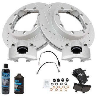 TRQ® - Performance Ceramic Front Brake Kit with Calipers and Hoses
