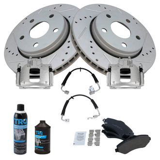 TRQ® - Performance Ceramic Front Brake Kit with Calipers and Hoses