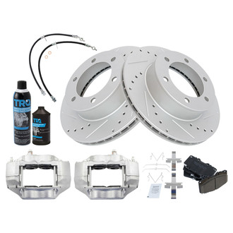 TRQ® - Performance Ceramic Front Brake Kit with Calipers and Hoses