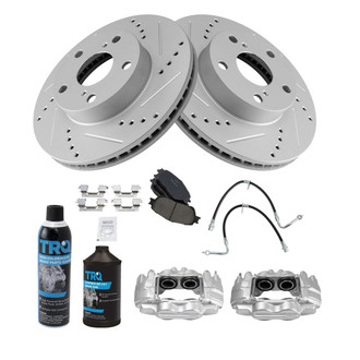 TRQ® - Performance Ceramic Front Brake Kit with Calipers and Hoses