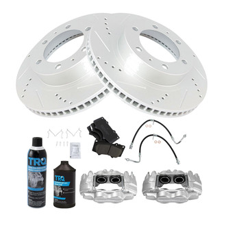 TRQ® - Performance Ceramic Front Brake Kit with Calipers and Hoses