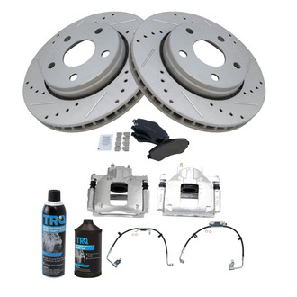 TRQ® - Performance Ceramic Front Brake Kit with Calipers and Hoses