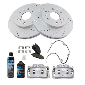 TRQ® - Performance Ceramic Front Brake Kit with Calipers and Hoses