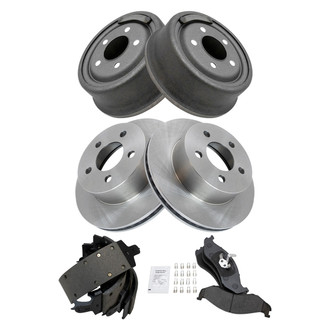 TRQ® - Front and Rear Disc Brake Kit with Semi-Metallic Pads